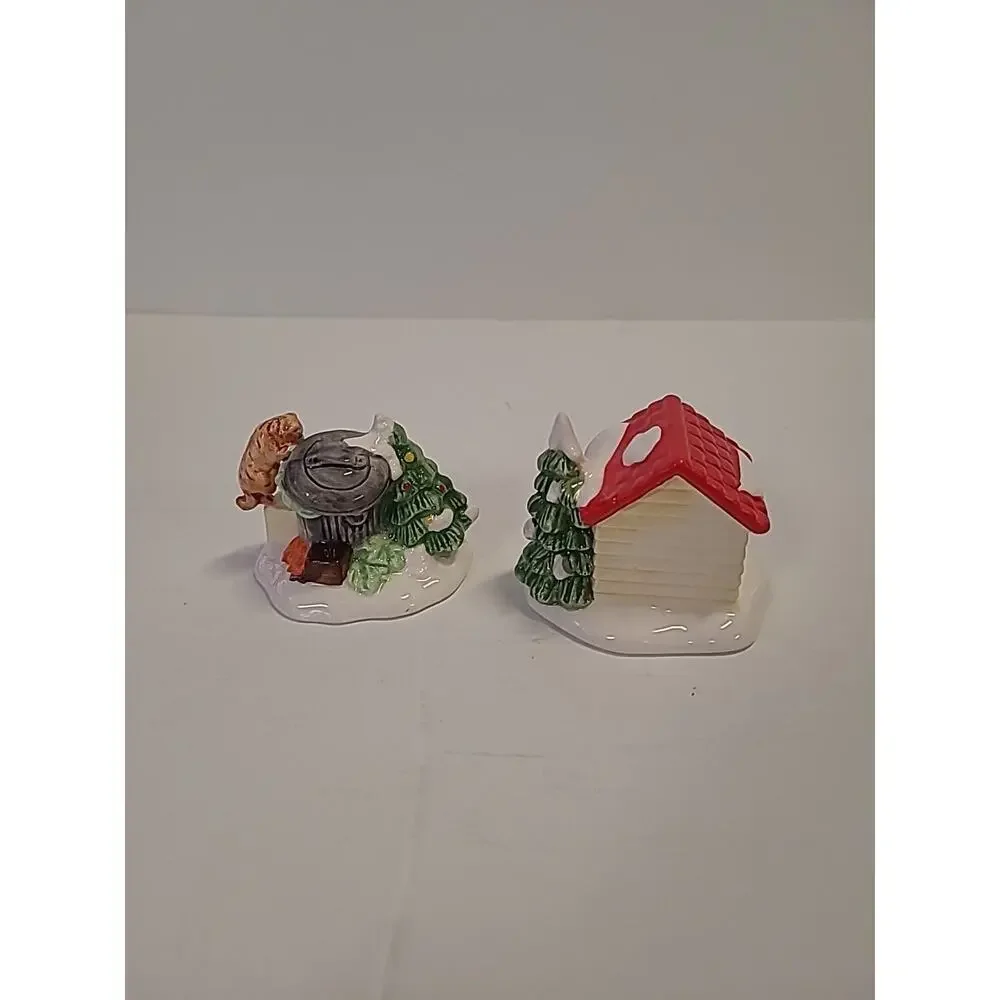 Dept 56 The Original Snow Village 2 Pc Set “Cat and Dog” #5131-4 Christmas